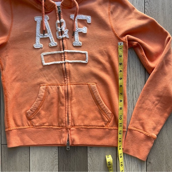 Y2K Abercrombie & Fitch Orange Hoodie with White Accents - Picture 6 of 6
